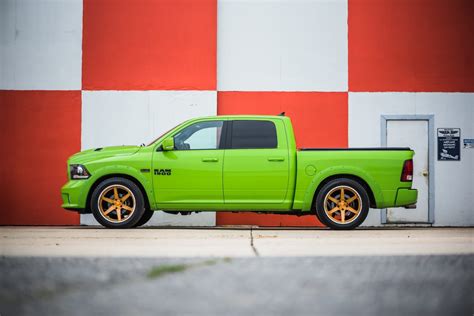 2017 Dodge Ram 1500 Lime Green Forgeline Cv3c Truck Wheel Front