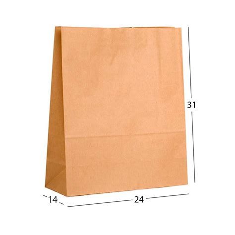 Saco De Papel Kraft SOS Embalagem Para Delivery 24x14x31cm 50und