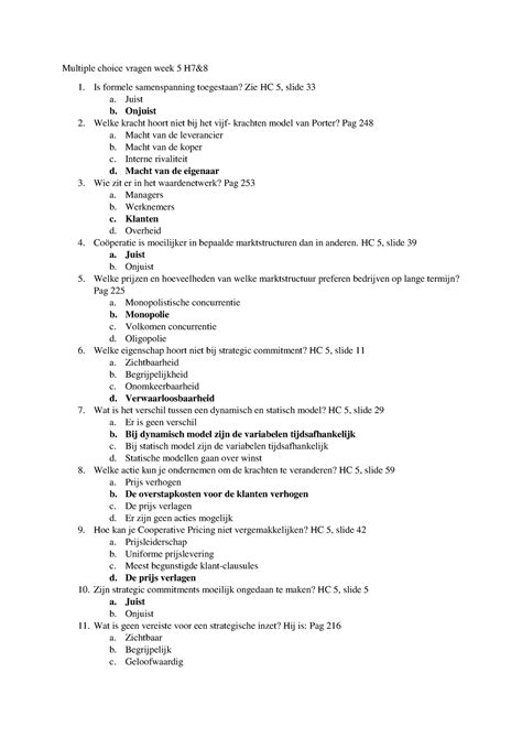 Mc Vragen H H Multiple Choice Vragen Week H Is Formele