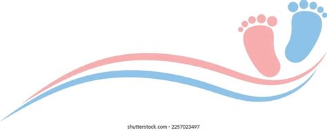 Baby Footprint Pink Blue Baby Midwife Stock Vector Royalty Free