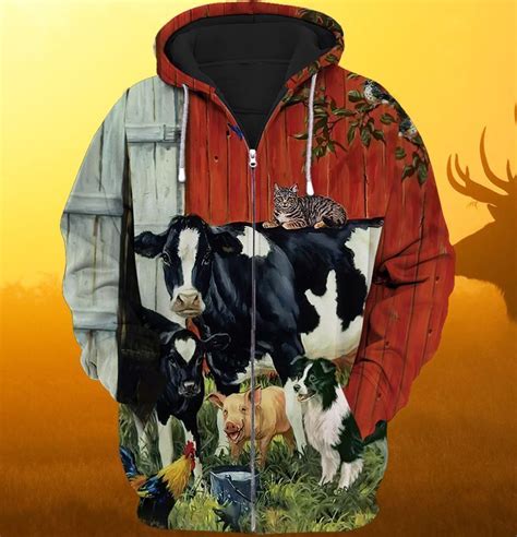 Farmer Farm 3d Zip Hoodie Teeruto