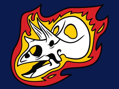 Flaming Torosaurus skull by David Orr on Dribbble