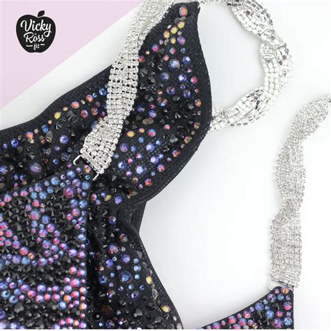 Crystal NPC IFBB Bikini Black Tiger Designer Bikini Vicky Ross Fit