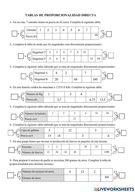 Tablas de proporcionalidad activity for 6º in 2023 Lapbook Tablas Books