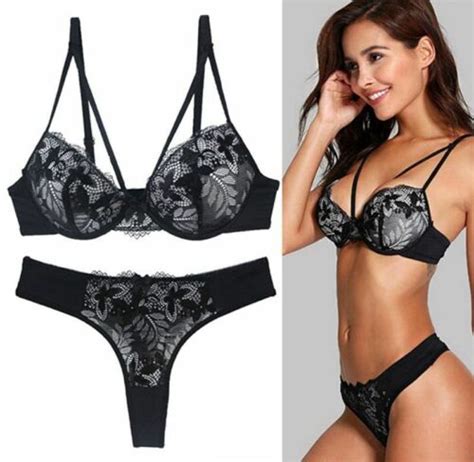 Uk Sz Women Sexy Floral Lace Extreme Push Up Bra Sets Laides Underwear Lingerie Ebay