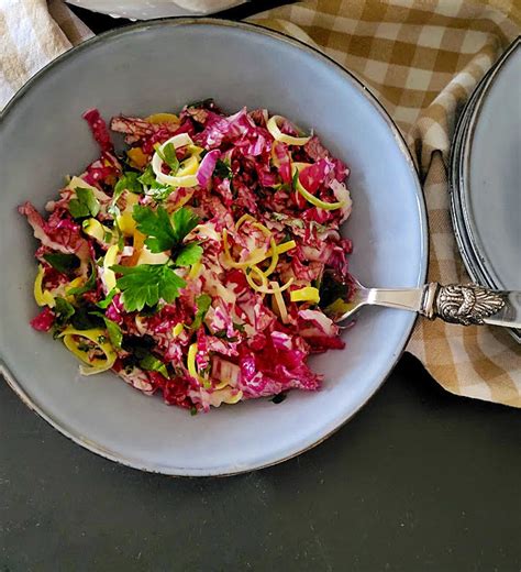 Chinakohl Salat Mit Apfel Und Sauerrahm Dressing