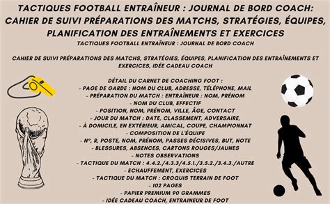 Tactiques football entraîneur Journal de bord Coach cahier de suivi