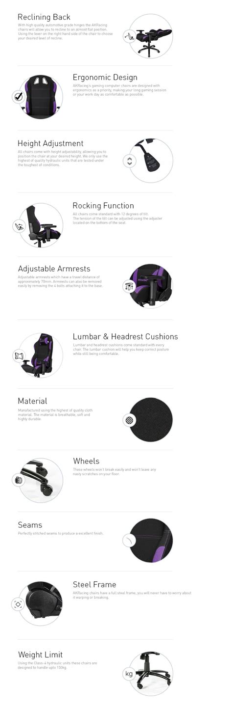 AKRacing K7012 Gaming Chair Purple - Umart.com.au