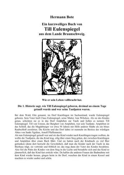 Hermann Bote Ein Kurzweiliges Buch Von Till Eulenspiegel Aus Dem