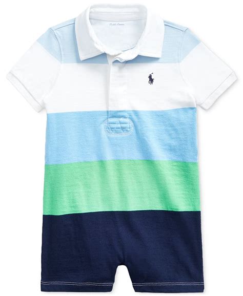 Polo Ralph Lauren Ralph Lauren Baby Boys Striped Cotton Mesh Shortall