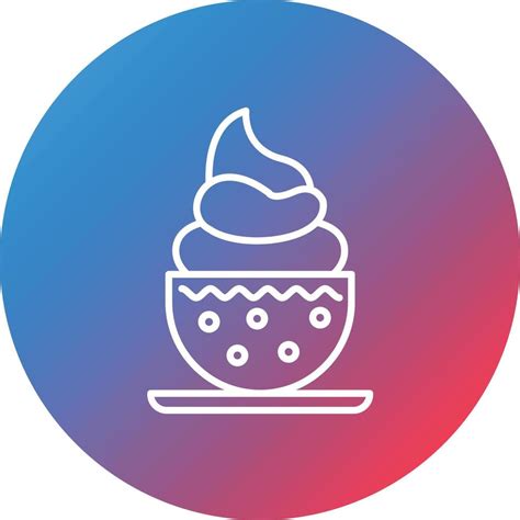 Ice Cream Cup Line Gradient Circle Background Icon 16862141 Vector Art