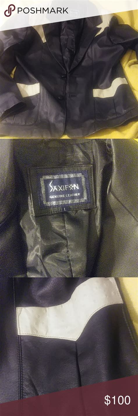 Saxifon Leather Sport Coat W Ostrich Trim Sport Coat Blazers Sport