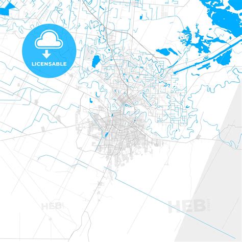 Rich detailed vector map of Matamoros, Tamaulipas, Mexico - HEBSTREITS