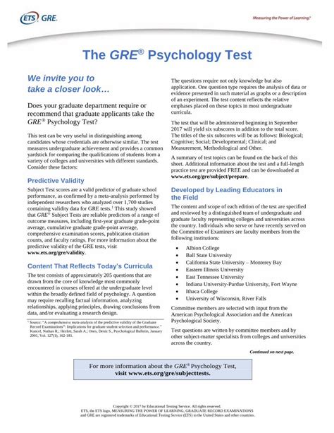 PDF GRE Psychology Test Fact Sheet ETS Home PDF FileThe Titles Of