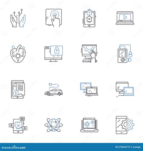 Advancements Line Icons Collection Innovation Progress Development