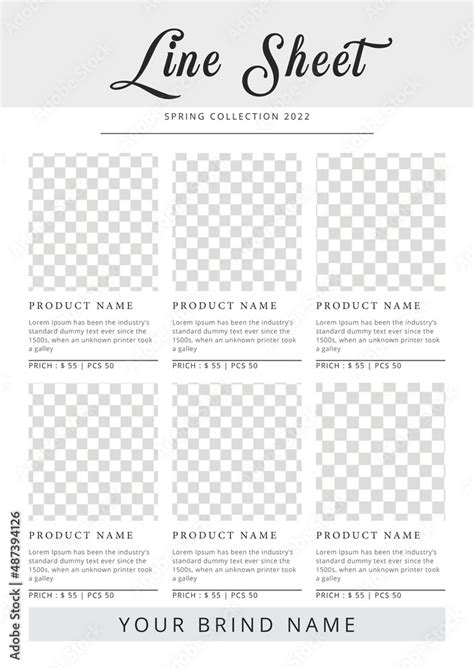 Line sheet templates. Digital sheet. Stock Illustration | Adobe Stock