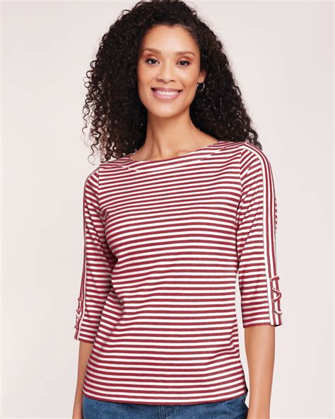 Three Quarter Sleeve Criss Cross Sailor Top Blair