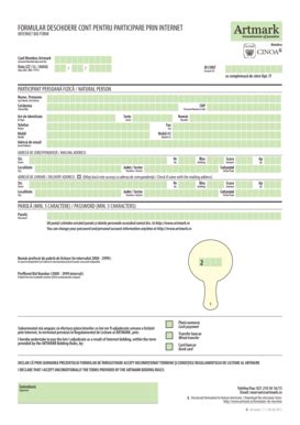 Fillable Online Formular De Nscriere Artmark Live Fax Email Print