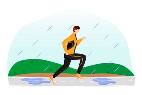 Running In The Rain Illustrations Royalty Free Vector Graphics And Clip