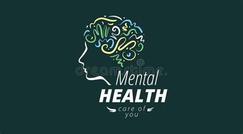 Vector Drawn Logo for Mental Health Stock Vector - Illustration of ...