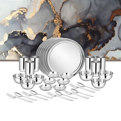 Stainless Steel 36 Piece Dinner Set For Home Use Hotels Feature