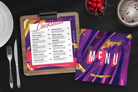 Square Restaurant Menu Template Psd Ai Vector Brandpacks