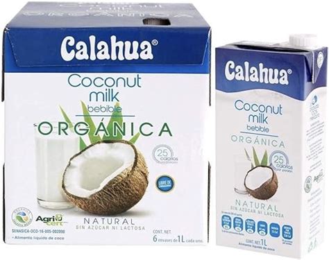 Calahua Leche De Coco Orgánica Coconut Milk Caja Con 6 Piezas De 1