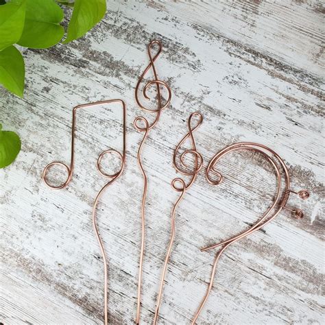 Copper Plant And Garden Stakes Music Note Indoor And Outdoor Decor