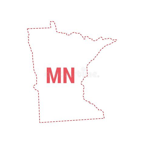 Borde De Puntos Del Mapa De Estado De Minnesota Ee uu Ilustración del