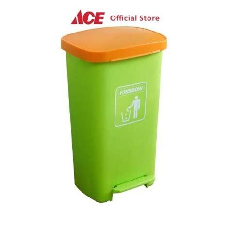 Jual Ace Krisbow Ltr Tempat Sampah Plastik Pedal Hijau Oranye Tong