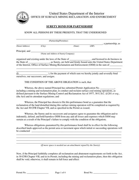 Surety Bond For Partnership Fill Out Sign Online And Download Pdf