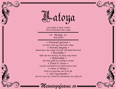 Latoya Meaning Of Name