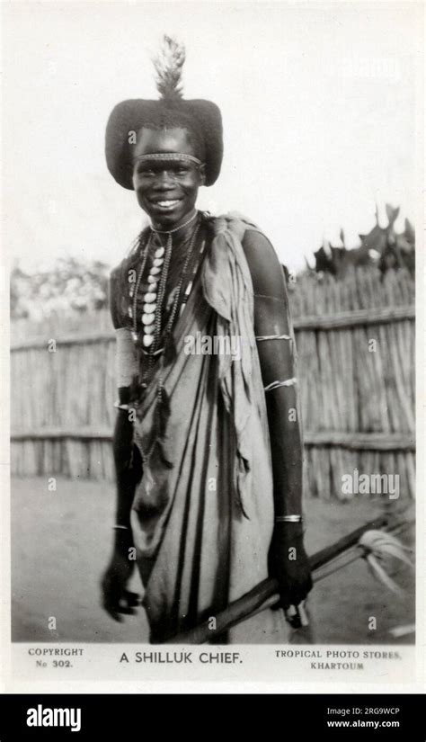 A smiling Chief of the Shilluk Tribe (Chollo) - a major Luo Nilotic ...