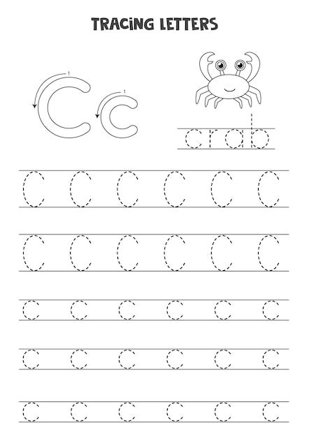 Tracez Les Lettres De L Alphabet Anglais Majuscules Et Minuscules C C