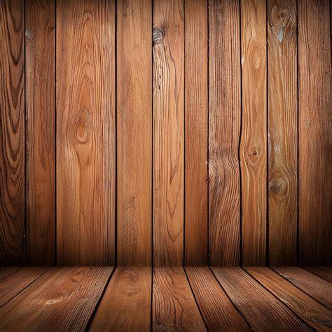 A Wood Floor With A Wood Paneled Wall And A Wooden Floor Premium Ai