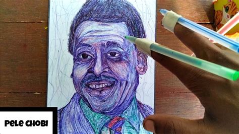 How To Draw Pele Step By Step Easy Pen Drawing Youtube