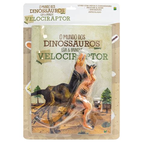 Livro Mundo Dos Dinossauros O Leia Brinque Velociraptor Shopee