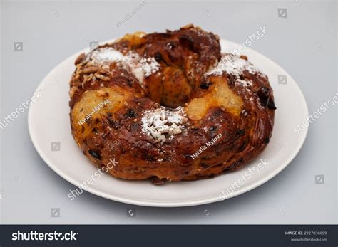 Typical Portuguese Fruit Cake Bolo Rainha Stock Photo