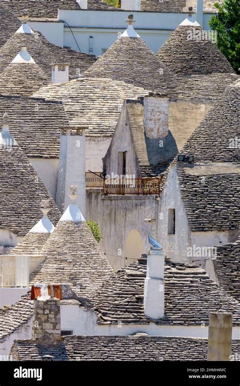 Alberobello Bari Province Apulia Italy Exterior Of The Famous