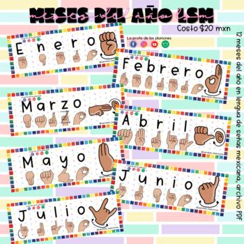 Meses Del A O En Lsm Decora Tu Aula By La Profe De Los Plumones