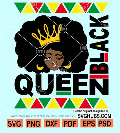 Black Queen Svg Afro Queen Svg Black Woman Svg Black Girl Magic Svg