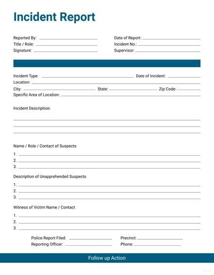 Free Incident Report Template: Download 154+ Reports in Illustrator ...