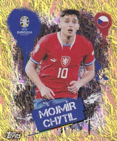 Topps Uefa Euro Sticker Swiss Cze Mojmir Chytil Artist Gold