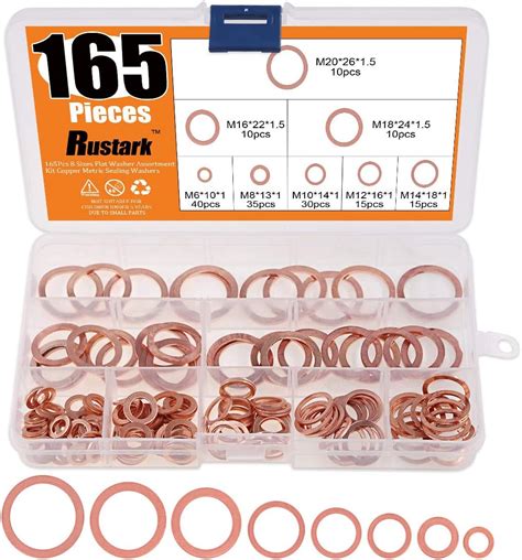 Amazon Rustark Pcs Copper Washer Assortment Size M M M