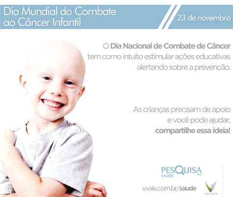 23 de Novembro Dia Nacional de Combate ao Câncer Infantil