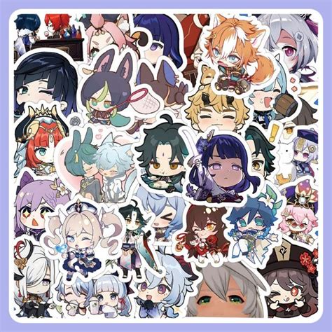 Genshin Impact Chibi Stickers Set B 75 Pcs Genshinbox