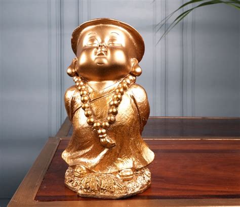 Buy Golden Set Of Poly Resin Monk Figurines Online In India At Best