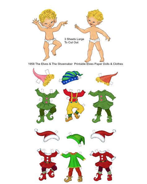 Elf Paper Dolls And Clothes Printable Moms Craft Club