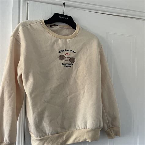 Nude Jumper Small Tennis Embroidery Shein Size Xs Depop