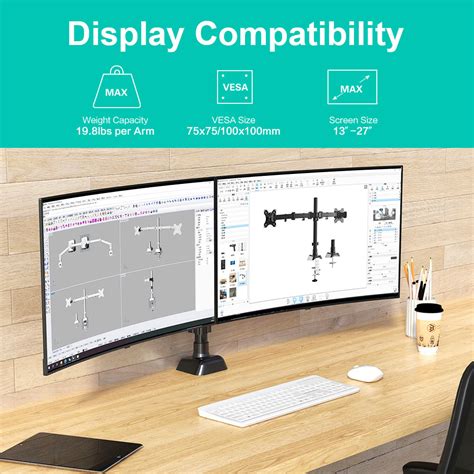 Adjustable Dual Monitor Stand